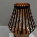 JHY DESIGN 8.5“H Metal Cage LED Lantern Battery Powered Cordless Accent Light with LED Edison Style Bulb Great for Weddings Parties Patio Events Gifts for Indoors Outdoors