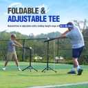 Zupapa Baseball Softball Practice Combo - 7 X 7 Feet Net Tee Caddy 12 Pack Baseballs Set, Upgraded Vivid Strike Zone, Baseball Backstop Practice Net for Hitting Pitching Batting Catching