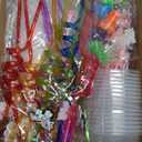 Qilery 195 Pcs Unicorn Party Favors Bags Birthday Includes Plastic Cup with Lid Straw Keychain Bracelet Ring Stamper Stickers Tag for Party Favors Piata Filling