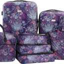 Travelers Club Bella Caronia Deluxe 20", 3 Luggage & Travel Accessories, Jardin, 7 Piece Set
