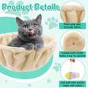 Dansydaisy 3 Pack 14.6" Large Cat Tree Hammock Basket Bed Lounger Tower Replacement Parts with 6 Pcs Hanging Elastic Strings Pom Pom Toys, Cat Tree Accessories Hammock Attachment (Beige)