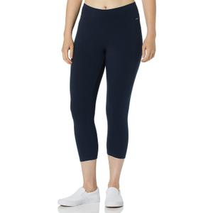 Jockey Women's Activewear Cotton Stretch Capri Legging (Large, Dark Navy)
