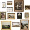 KBKBART Vintage Wall Art Prints, French Country Wall Decor Countryside Landscape Antique Canvas Painting, Vintage Botanical Art Prints, Rustic Farmhouse Decor Wall Art for Bathroom, Bedroom Gallery-UNFRAMED