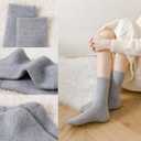 2 x Womens Cozy Crew Socks Winter Knit Thick Soft Casual Calf Socks for Girl 3 Pairs Size 5-10