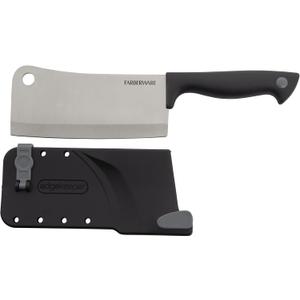 Farberware Edgekeeper 6-Inch Cleaver Knife with Self-Sharpening Blade Cover, High Carbon-Stainless Steel Kitchen Knife with Ergonomic Handle, Razor-Sharp Knife, Black