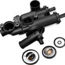 68003582AB Engine Coolant Thermostat Housing Assembly Compatible with Dodge, Chrysler, Jeep - Journey 09-20, Avenger 09-14, Compass Patriot 07-17, Caliber, Sebring, 200 4Cyl 2.4L 2.0L