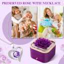 Beferr Birthday Gifts for Women Preserved Real Rose with Necklace Eternal Purple Roses Forever Flowers for Delivery Anniversary Mothers Day Flower Gifts for Mom Wife Grandma Daughter Her Girlfriend