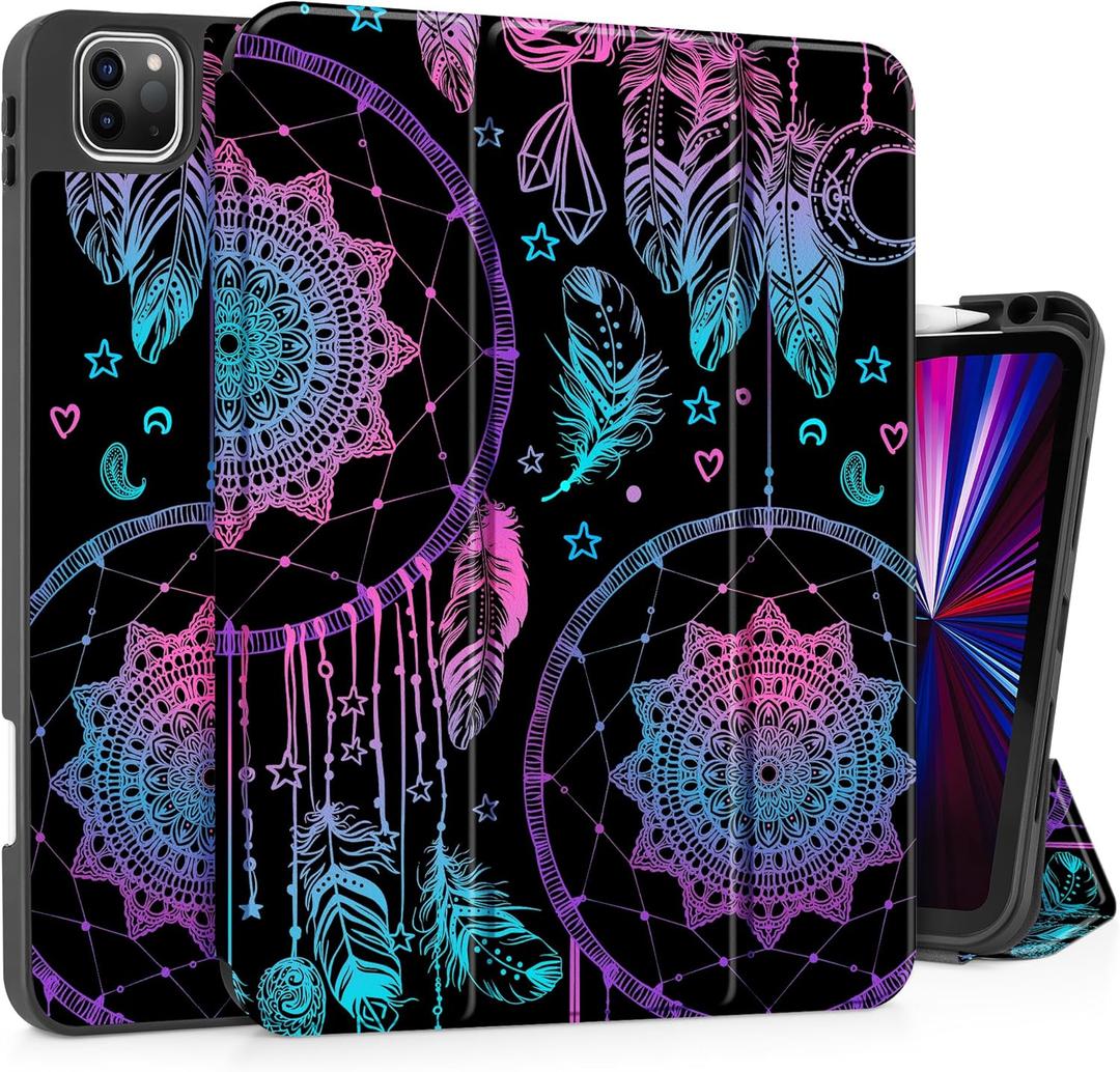 Tuiklol iPad Pro 11 Inch for 2022 2021 Gen 4ht/3rd Case, Magnetic Smart Case with Soft TPU Back Cover, Pencil Holder, Auto Wake/Sleep for iPad 11 2020 2018 2nd/1st Cover,Wind Chime