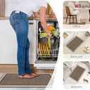 Kitchen Rugs and Mats, Washable Non-Skid Kitchen Mats for Floor, Large Runner Rugs for Kitchen Floor, Front of Sink, Hallway, Laundry Room (Brown, 17"x32")