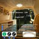 Battery Operated LED Celling Lights Fixture with Auto Motion Sensor, Smart Body Sensor Ceiling-mounted Lamps with 3 Colors/Brightness, Motion Detection Magnetic Celling Lights for Closet Shower-Gold