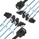 2Pack SFF-8643 to 4X SATA 90-Degree Right-Angle Adapter Cable - 1M/3.28FT Internal HD Mini SAS Connector for HDD/SSD Data Transfer (Server/Storage)