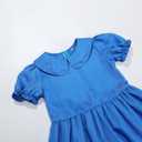 Princess Dress Wonderland Costume for Girls Halloween Dress Up Outfits with Wig (140(7-8T), Blue)