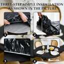 Boao 6 Pcs 60inch Round Plastic Fitted Tablecloth with Elastic Edge Design Waterproof Table Cover Plastic Tablecloth Protector for Table(Black)