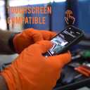 100PCS Orange 8MIL Diamond Grip Nitrile Gloves, Industrial Grade Chemical Resistant Work Gloves for Mechanics, Automotive, Lab Cleaning, Medium