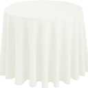 Hiasan Round Tablecloth 108 Inch - Waterproof Stain Resistant Spillproof Polyester Fabric Table Cloth for Dining Room Kitchen Party, Ivory