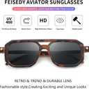 FEISEDY Vintage Square 70s Flat Aviator Sunglasses Women Men Classic Retro Stylish Frame UV400 Sunglasses B2622