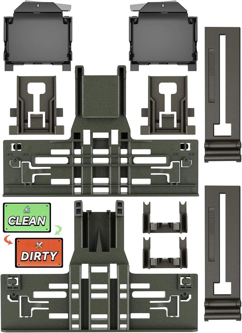 UPGRADED WPW10546503 W10546503 Dishwasher Top Rack Adjuster & W10320664/5 For Kitchenaid Dishwasher Parts Upper Rack KDTE334GPS0 KDFE104HPS0 W10546503 For Kitchen aid Dishwasher Parts,11Pack