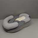 Baby Feeding Pillow, Anti Overflow Feeding Pillow for Reducing Spit-Up, Safety Nursing Pillow, Baby Lounger Reflux Wedge Breastfeeding, Removable top and Bottom, Gray 