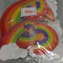 Rainbow Party Decorations 3D Cloud Rainbow Cutout Circle Dots Star Moon Lightning Hanging Colorful Garland Streamer for Birthday Baby Shower Wedding Carnival Party Supplies Classroom Nursery Decor