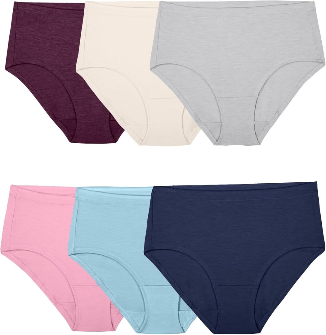 Fruit of the Loom womens Cotton Blend Bikini Underwear (8, Low Rise Brief - Modal - 6 Pack