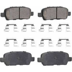 ILONPA Rear Ceramic Disc Brake Pads Set for EX35 37 FX35 G25 G37 JX35 M35h M37 Q40 50 60 70 QX50 60 70; for Nissan Altima Sentra Pathfinder 350Z 370Z Juke LEAF Maxima Murano 4PCS(With Hardware)