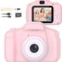 Mafiti Kids Camera,26MP HD Mini Selfie Digital Camera for Kids,Toddler Camera1080P Video,Outdoor Toy for Holiday,Birthday Xmas Gift for 3-8 Years Old Girl Boy,Pink
