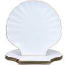 Spsyrine White Charger Plates, 13" Set of 6 Scalloped Seashell Plastic Table Chargers for Dinner Plates, Wedding, Thanksgiving Christmas Events, Party, Tabletop Decor.
