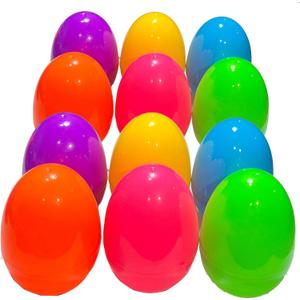24 Fillable Plastic Easter Egg Hunt Party Supply Pack - 2.76" Assorted Color Plastic Eggs