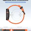Astorgos Breathable Ocean Band Compatible with Apple Watch Ultra 3/2/1 49mm,S11/10 46mm,9/8/7 45mm,SE3/SE2/SE/6/5/4 44mm,3/2/1 42mm, Adjustable Silicone Band Breathable Sport Strap, Orange/Black