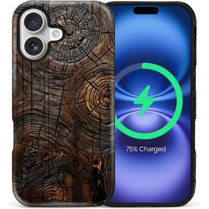 ZHEGAILIAN for iPhone 17 6.3",2-in-1 Case Compatible with MagSafe Shockproof Anti-Slip with Full-Body Protection Cover,Frosted Matte Textured Fashion Print Design for Girls Boys Tree Grain