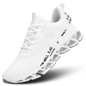 Mens Walking Running Shoes Casual Fashion Tennis Sneakers Blade Comfort Non Slip Work Athletic Sport White 44 EU