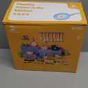 105Pcs Kids Kitchen Toy Accessories, Toddler Pretend BBQ Camping Cooking Playset, Play Pots, Pans, Utensils Cookware Toys, Play Food Set, Vegetables, Learning Gift for Girls Boys (Blue)