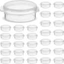 30 Pack 10g/0.34oz Clear Plastic Sample Jars with Snap Lids, Mini Travel-Size Cosmetic Containers for Cream, Skincare, Powder, Jewelry