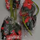 MARTINE MALL 6 Packs Poinsettia Flowers Artificial, 7 HeadsPoinsettia Christmas Decoration, Velvet Poinsettia Bouquet Christmas Flowers Poinsettia Bush for Christmas Xmas Tree Porch Home Decoration (Red)