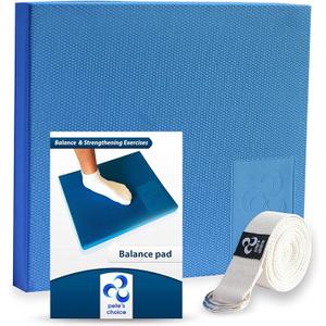 pete's choice XL or L Foam Balance Pad - Free Stretching Strap & Booklet | Extra Large Balance Pads - Physical Therapy, Ankle & Knee Rehab