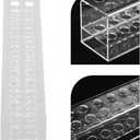 Gatuida Pen and Crayon Holder, 24-Slot Clear Plastic Pen Display Stand Makeup Brush Rack Organizer Desktop Storage for Home and Office, 9.44 x 1.96 x 2.16 Inches (Transparent)