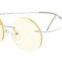 Eyekepper Titanium Rimless Orange Tinted Lenses Computer Reading Glasses Readers Men Women