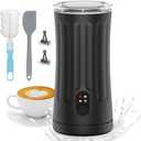Electric Milk Frother, 4-in-1 Milk Steamer and Frother, 8.1oz/240ml Automatic Warm and Cold Foam Maker, Auto Shut-Off Frother for Coffee, Latte, Cappuccino, Macchiato(Black)