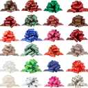 Christmas Gift Wrap Bows Ribbon 40mm for Xmas Wrapping, Christmas Decorations, Florist Wrap (24PCS in 24 Patterns)
