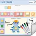 Comix Magnetic Dry Erase Calendar Whiteboard for Wall, 26" x 17" Daily Planner Whiteboard for Kids, for Home & Classroom, with Marker, Eraser & 78 Magnetic Stickers