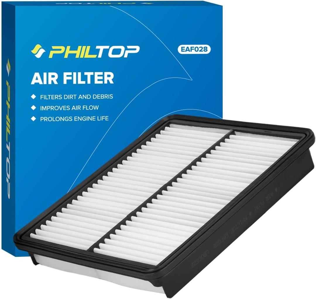 PHILTOP Engine Air Filter CA10881 Replacement for Hyundai & Kia - Santa Fe 2010-2012, Sonata 2011-2014, Optima 2013-2015, Sorento 2011-2013, Azera 2012-2017, Rigid Panel