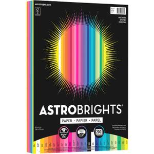 Astrobrights Color Paper - "Spectrum" Assortment, 24 lb Bond Weight, 8.5 x 11, 25 Assorted Spectrum Colors, 200/Pack