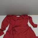 SHIBEVER Women's Long Sleeve Dress: Midi Casual V Neck Twist Waist Ribbed Knit Bodycon Slit Cocktail Party Dresses, Size XL