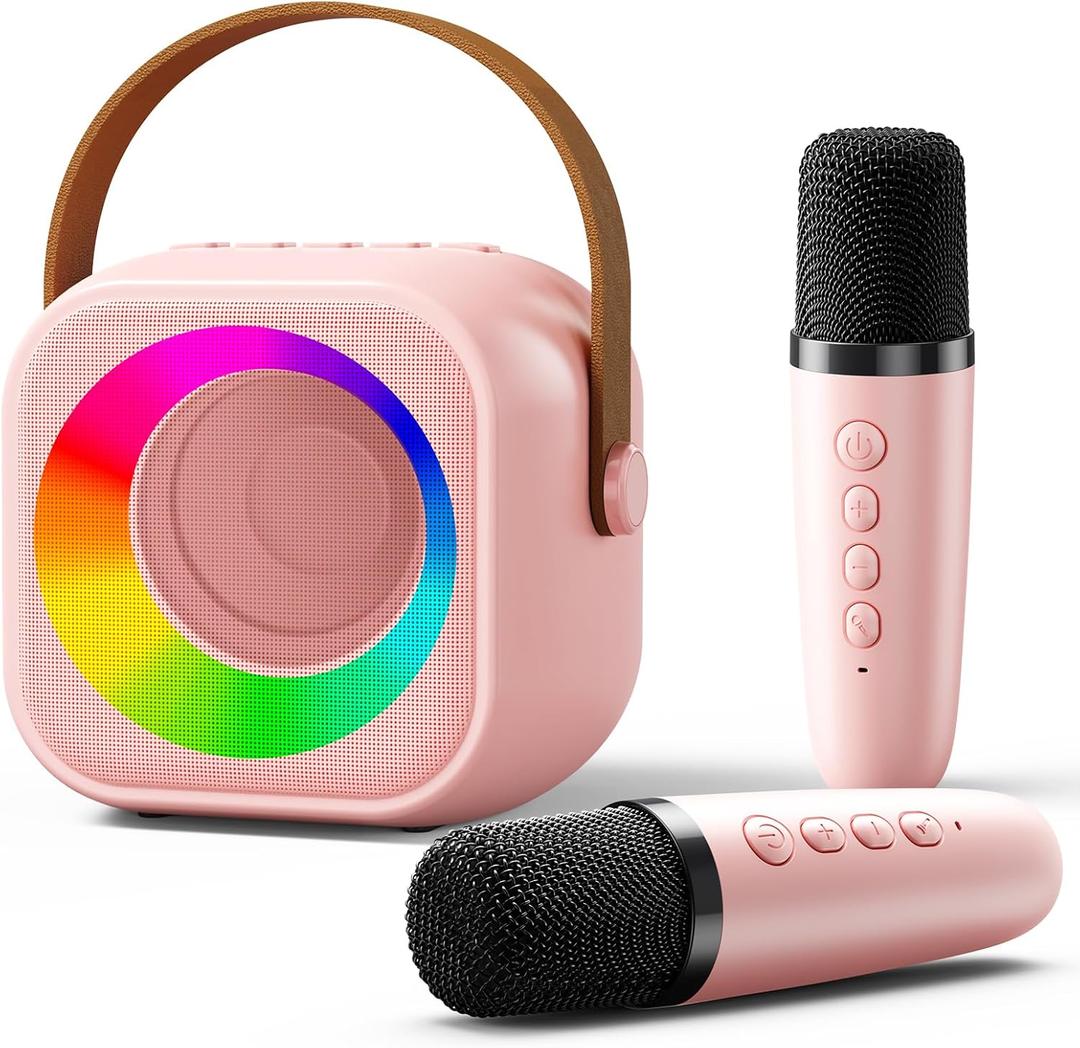Mini Karaoke Machine for Kids: 2025 Top Toys for 3 4 5 6 7 8 9 10 Year Old Girl Birthday Gifts Ideas (PinkColor With 2 Mics)