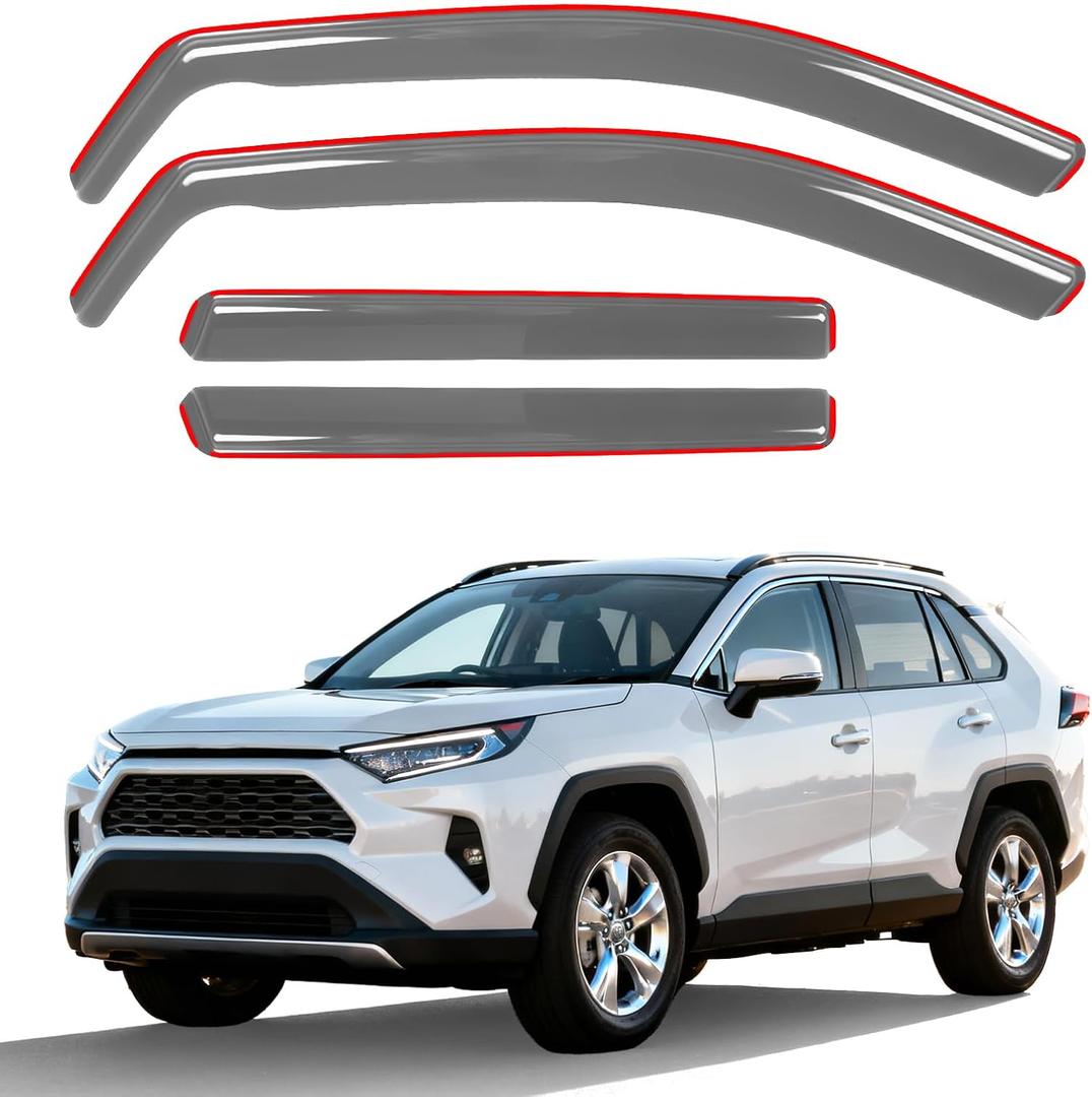 in-Channel Window Rain Guards for 2019-2025 Toyota RAV4, Window Deflectors Window Visors for Toyota RAV4 Accessories 2025, 4 pcs