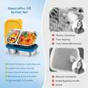 2 Pack Stainless Steel Snack Containers with Silicone Lids - Leakproof 2 Compartment Snack Box, Stainless Steel Forks, Reusable, Divided, Safe Food Storage Containers for Adult, Kids, School, Travel, Gift