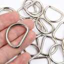 Metal D Rings Heavy-duty Extra Thick 3.8mm Thickness D ring for Sewing Keychains Belts and Dog Leash (1 1/4 inch, Silver)
