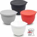 Silicone Bowl Liners for 5 Qt KitchenAid Mixers, 4 Liners with Lids