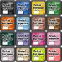 CraftyManor Masked Impression Mini Ink Pads for Stamps, Water Based Smudge Chalk Stamp Pad for Scrapbooking, Journaling, Card Making, DIY Craft Scrapbook Supplies for Adults (24 Colors)