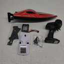 BEZGAR RC Boat, 16 inch Big Brushless Remote Control Boat for Adults and Kids, 55 KPH Large Fast RC Speed Boats with 2000mAh Battery, Ideal Waterproof Toy Boats for Lakes - HJ818PRO Red